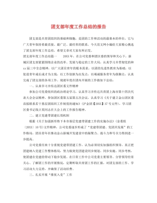 团支部年度工作总结的报告 