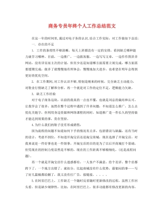 商务专员年终个人工作总结范文 
