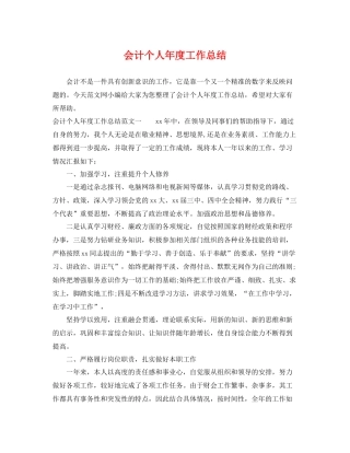 会计个人年度工作总结 
