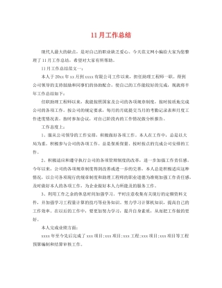 11月工作总结 