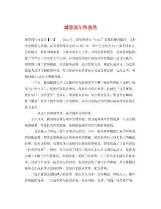 城管局年终总结 