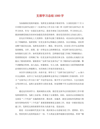 支部学习总结1000字 