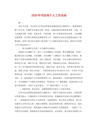2020年司法局个人工作总结 