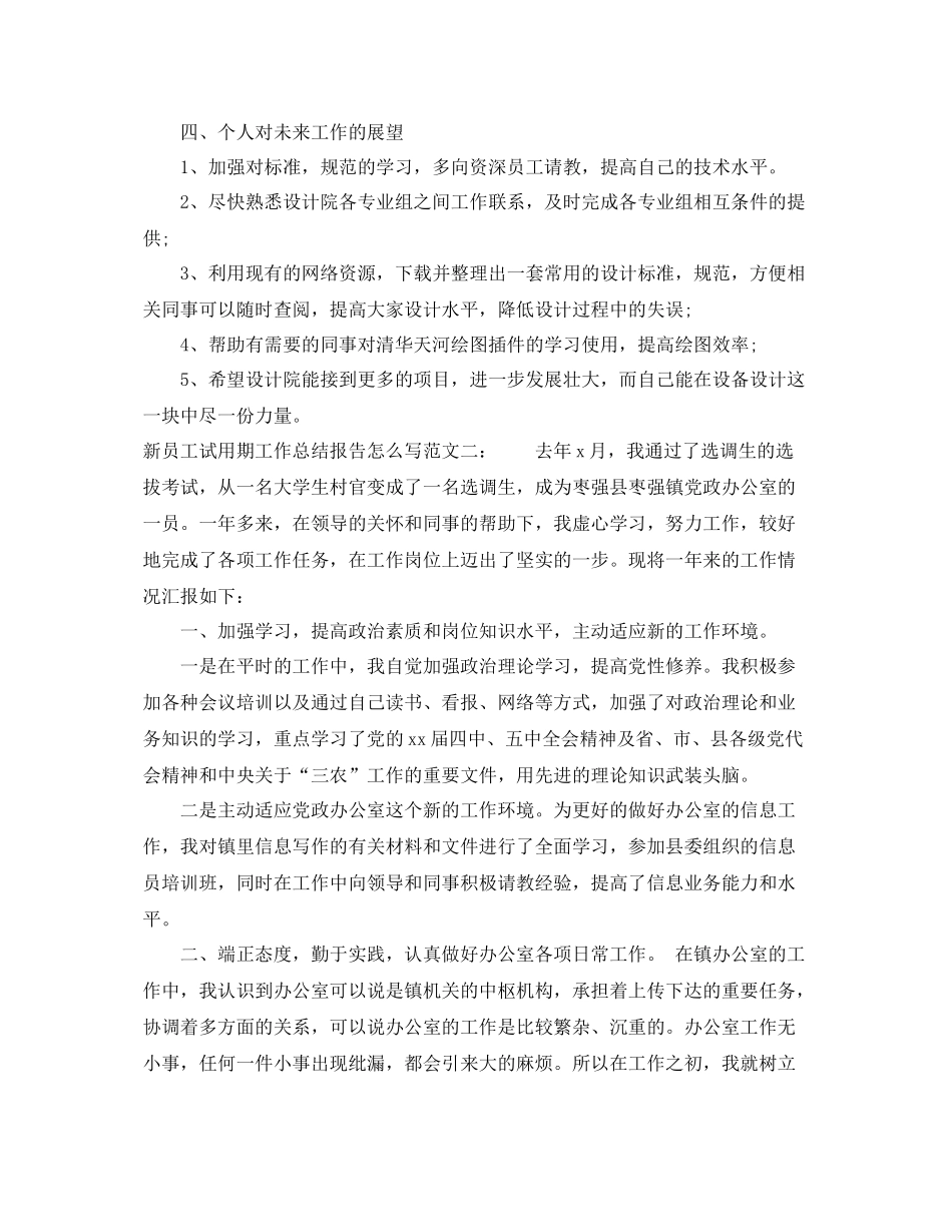 新员工试用期工作总结报告怎么写 _第2页