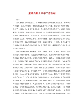 采购内勤上半年工作总结 