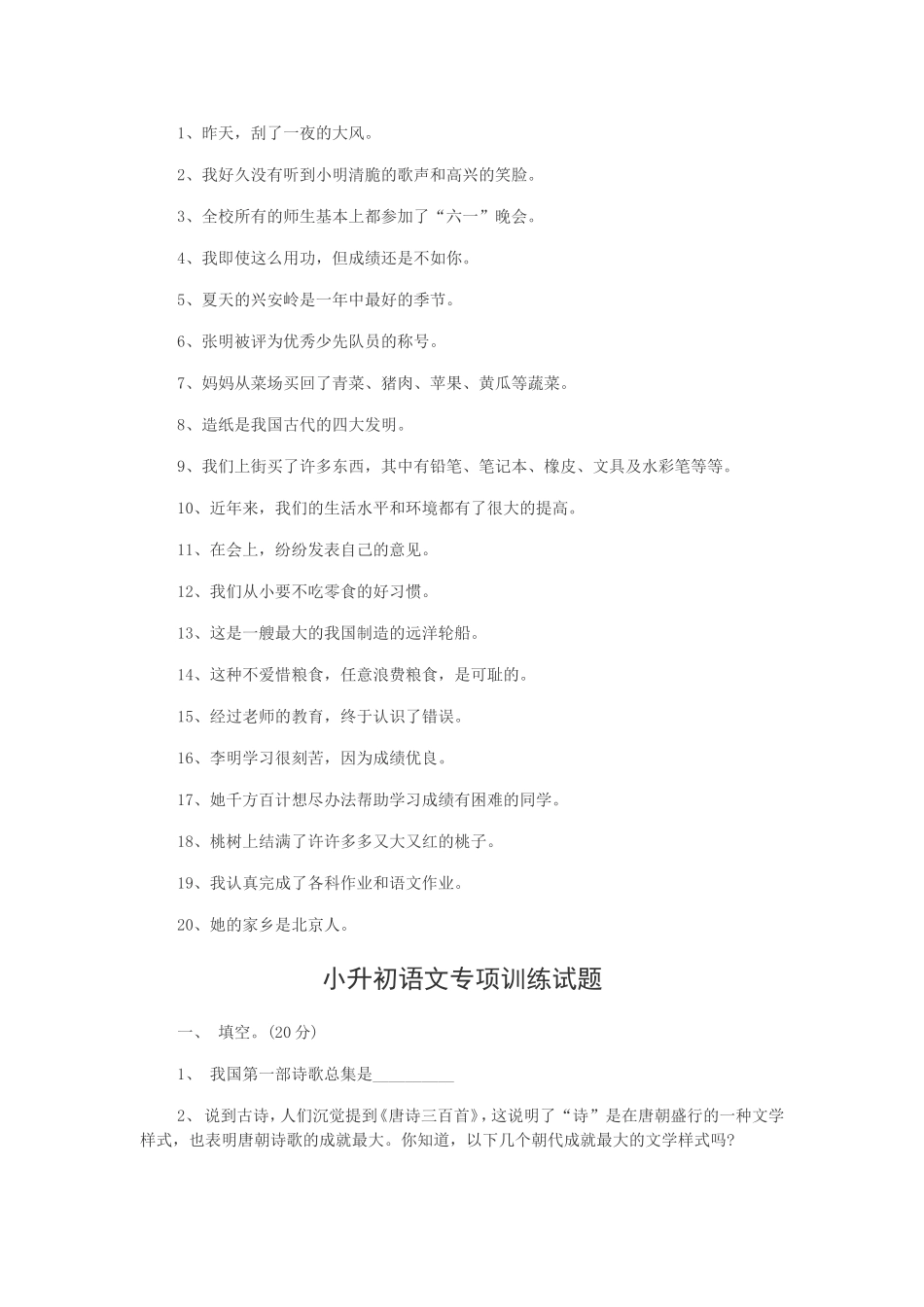 2014小升初语文字词知识积累练习_第2页