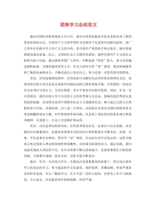 团章学习总结范文 