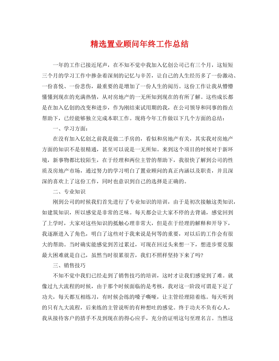 精选置业顾问年终工作总结 _第1页
