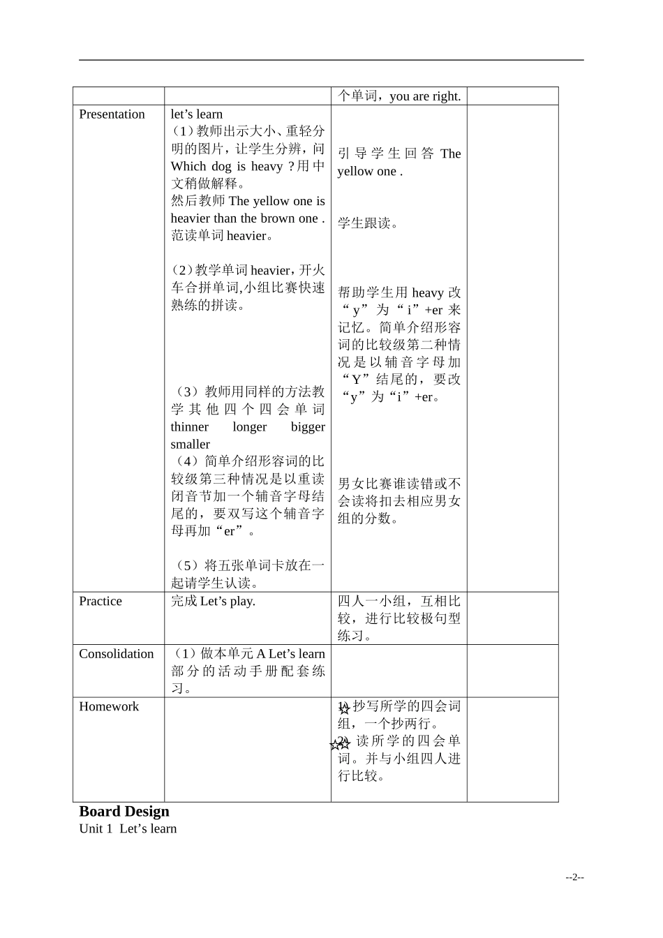 六年级下册教案Unit1(8)_第2页