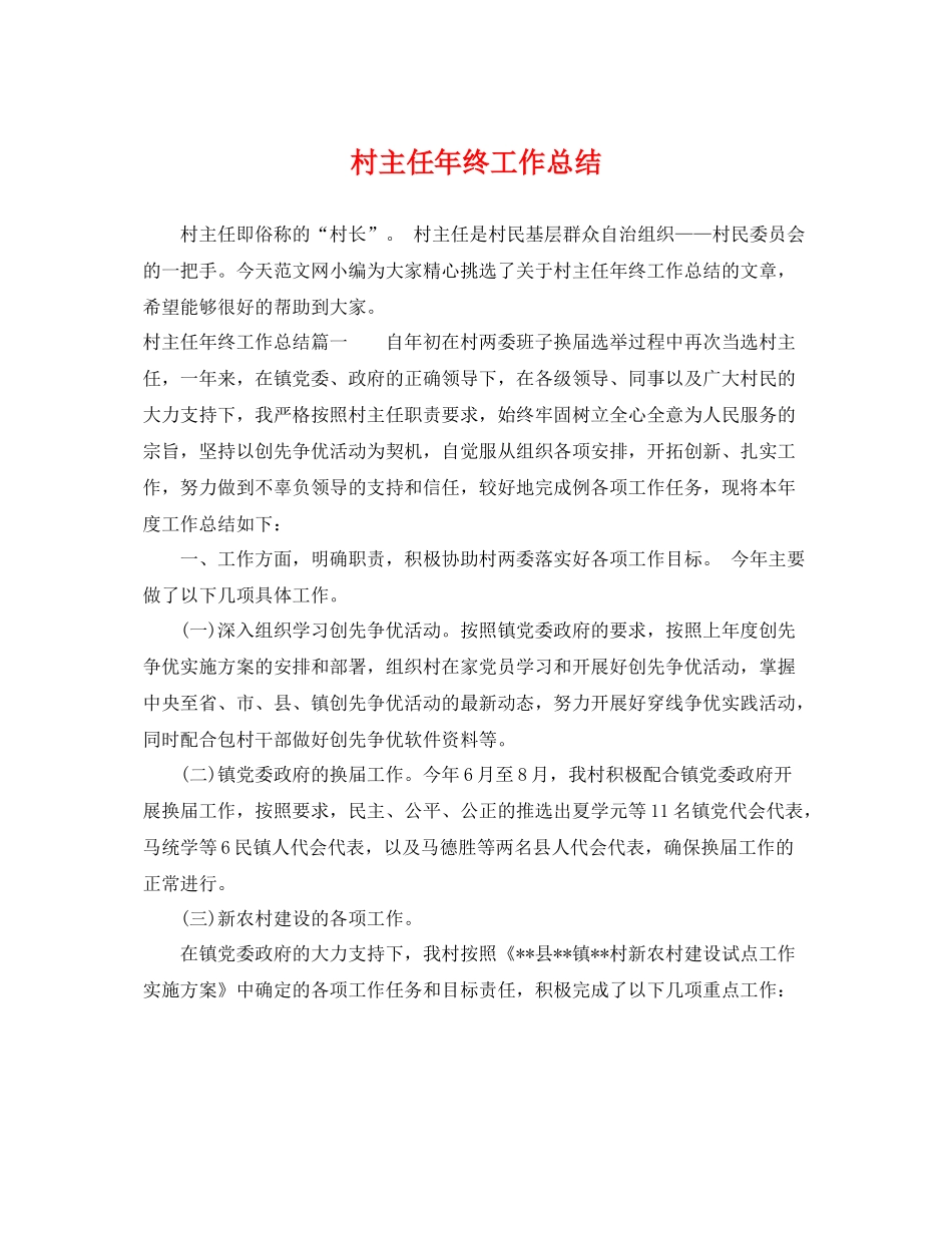村主任年终工作总结 _第1页