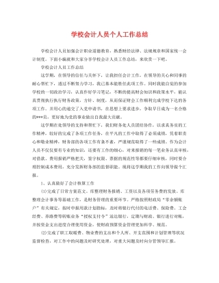 学校会计人员个人工作总结 
