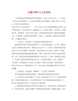 乡镇干部个人工作总结 