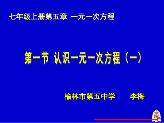 认识一元一次方程