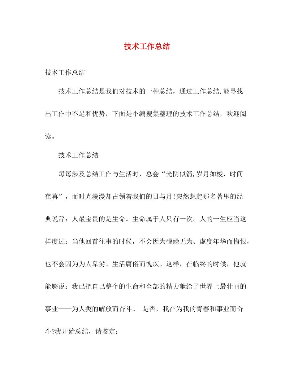 技术工作总结 _第1页