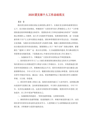 团支部个人工作总结范文 