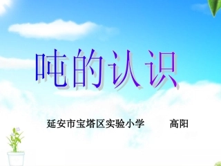 延安市宝塔区实验小学高阳人教版三上吨的认识