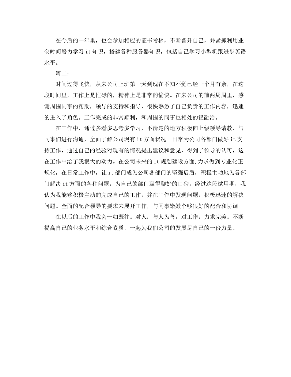 2020年it转正工作总结范文 _第2页