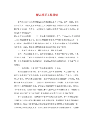 新人转正工作总结 