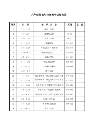 六思品教学进度2