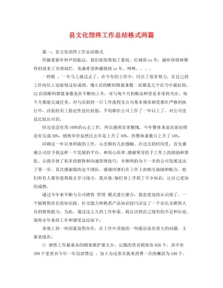 县文化馆终工作总结格式两篇 