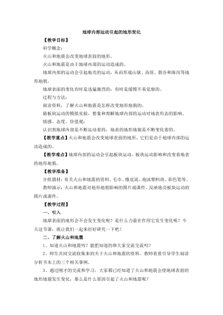 地球内部运动引起的地形变化