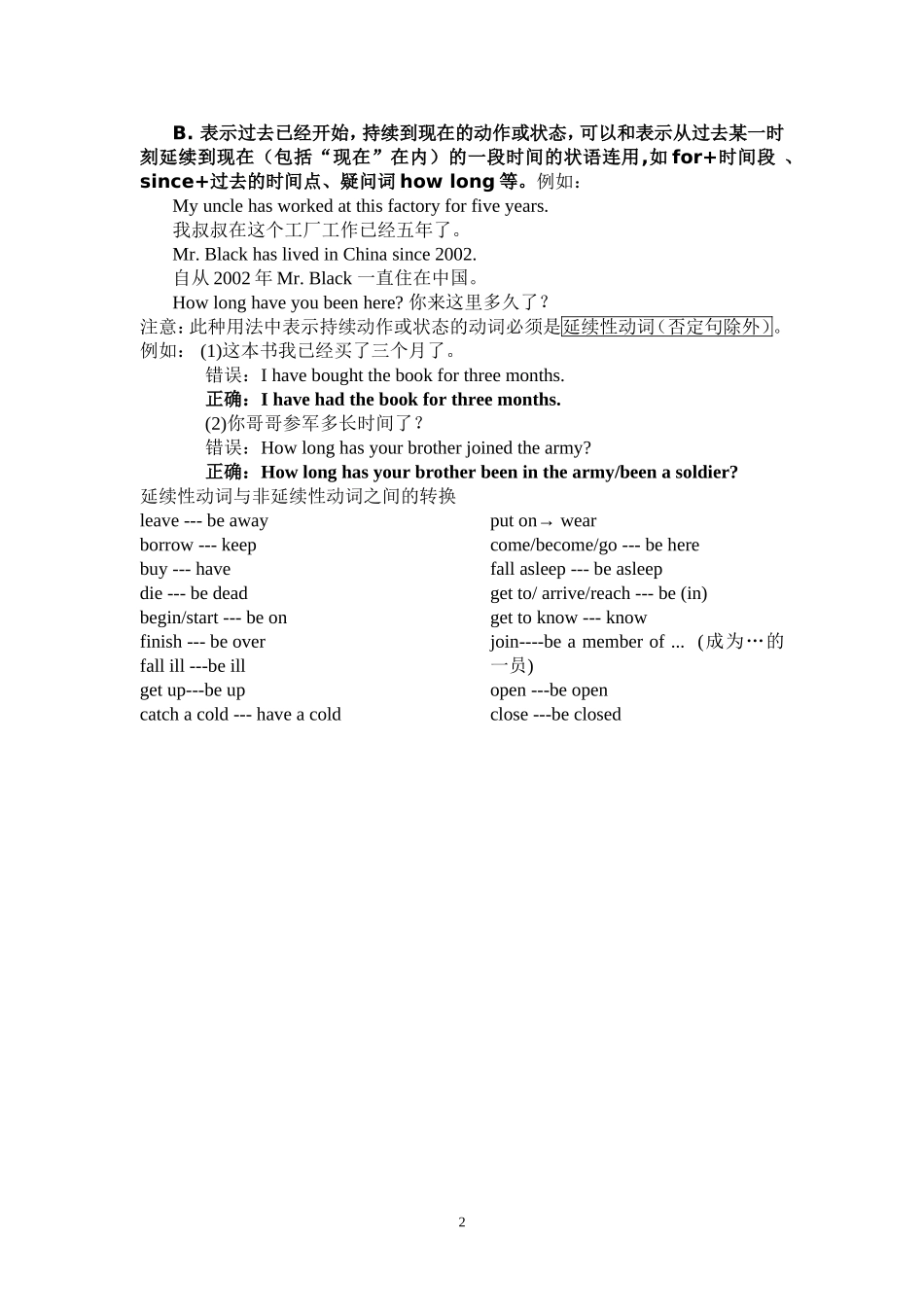 初中现在完成时讲解练习_第2页