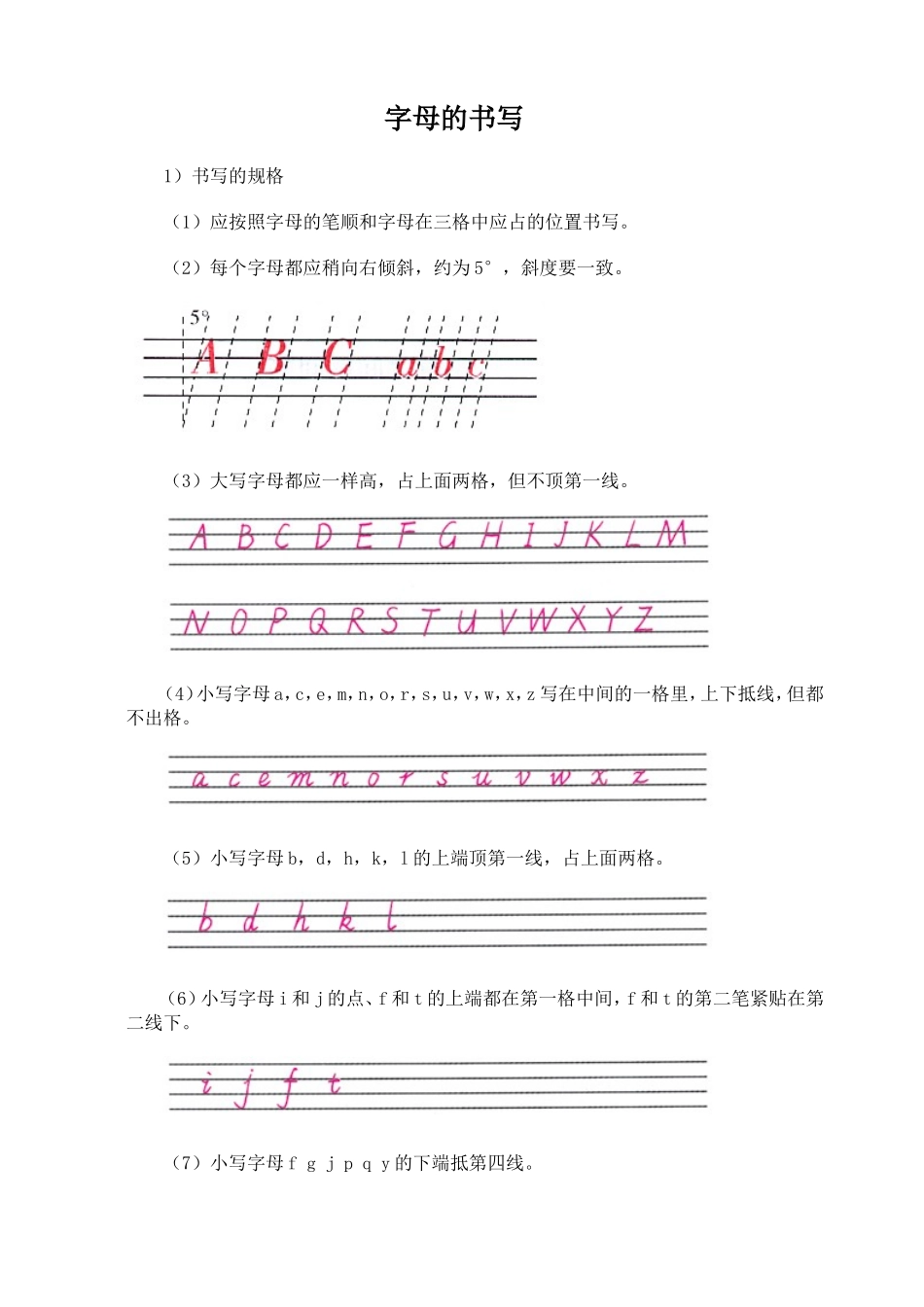 字母书写教学_第1页