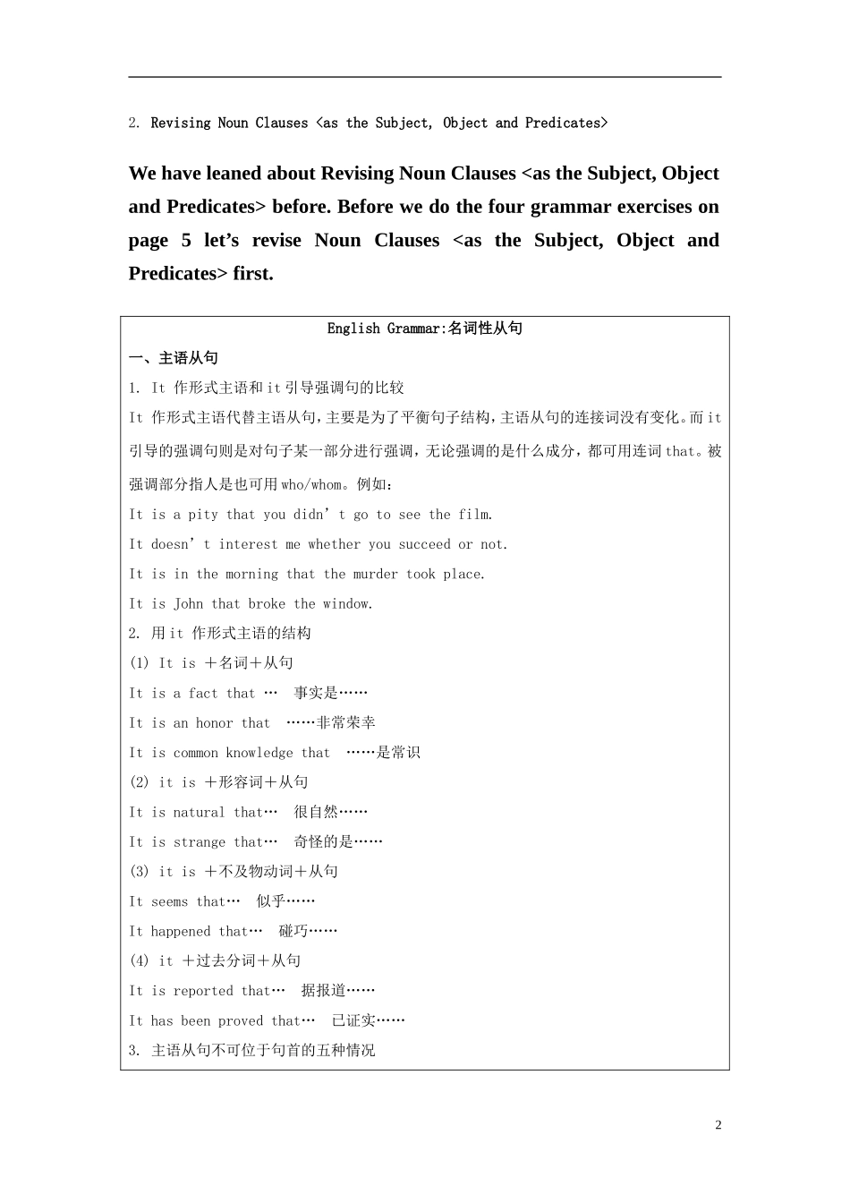 2014-2015学年高中英语Unit1Period2AsamplelessonplanforLearningaboutLanguage教学设计新人教版选修8_第2页
