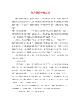 财产保险年终总结 