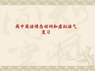 高三情态动词和虚拟语气复习