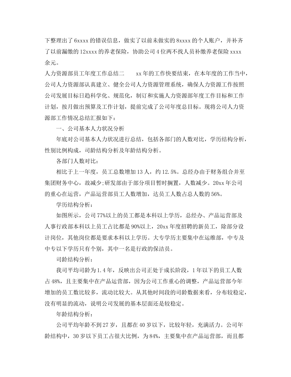 人力资源部员工年度工作总结 _第3页