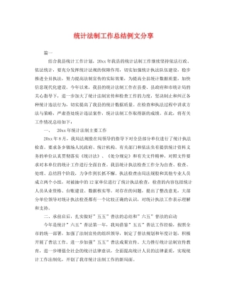 统计法制工作总结例文分享 