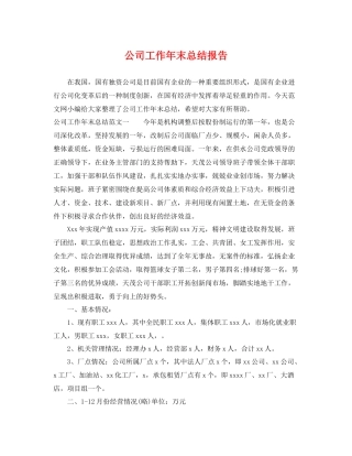 公司工作年末总结报告 