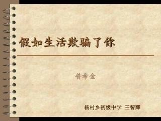 假如生活欺骗了你2
