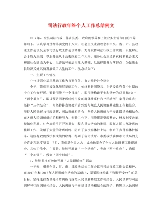 司法行政年终个人工作总结例文 