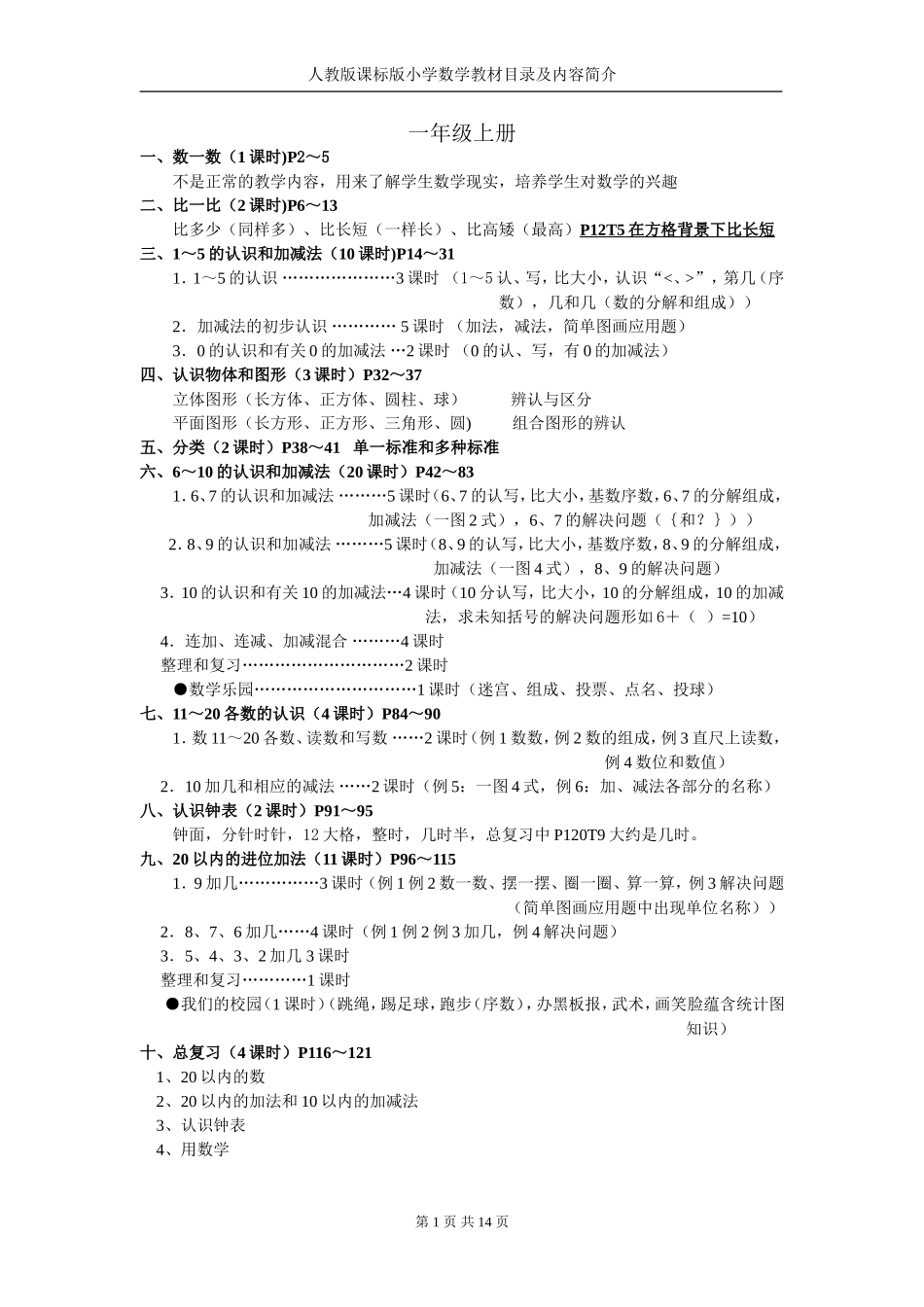 人教版小数教材内容_第1页