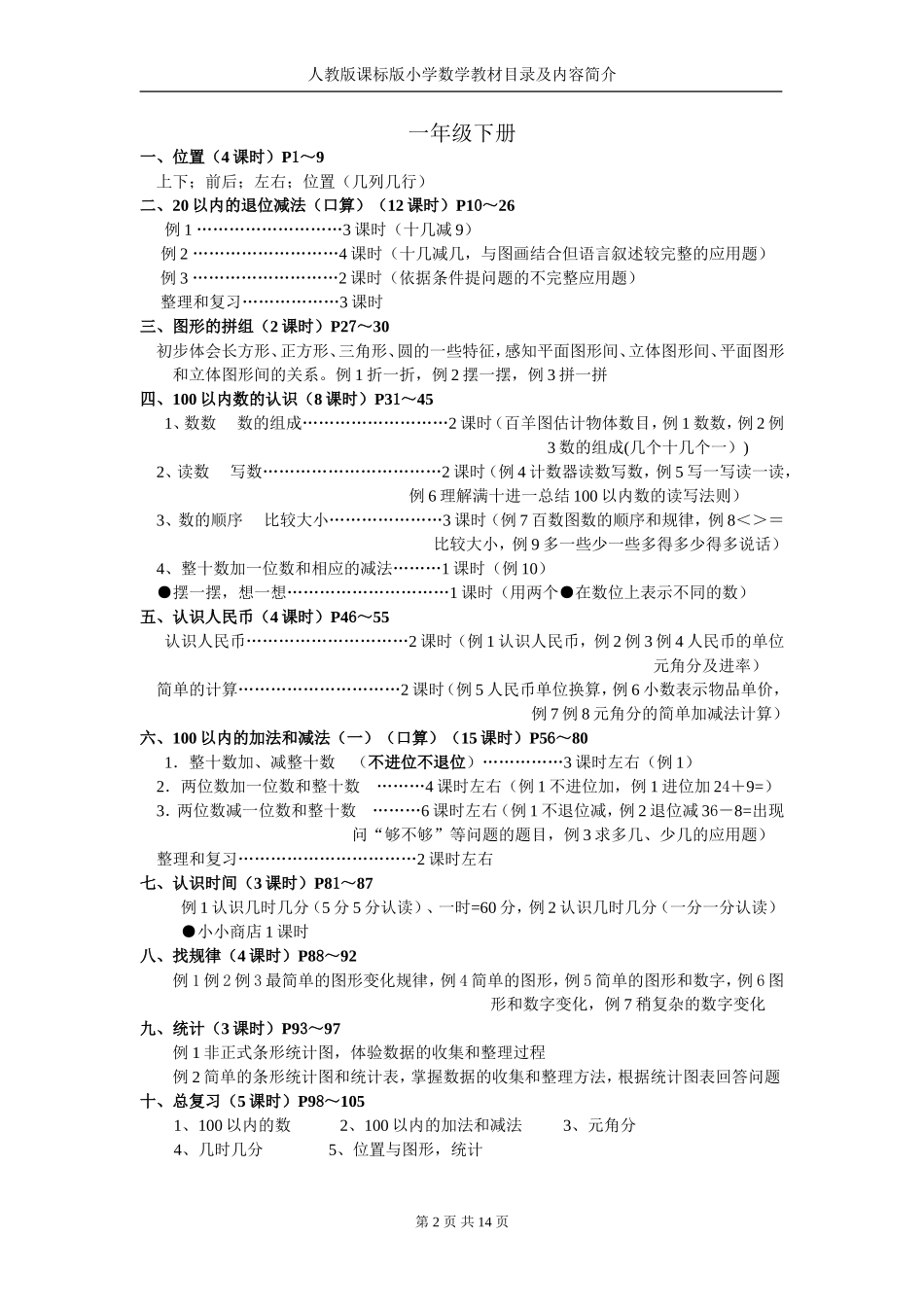 人教版小数教材内容_第2页