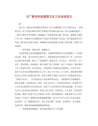 文广新局年度爱国卫生工作总结范文 