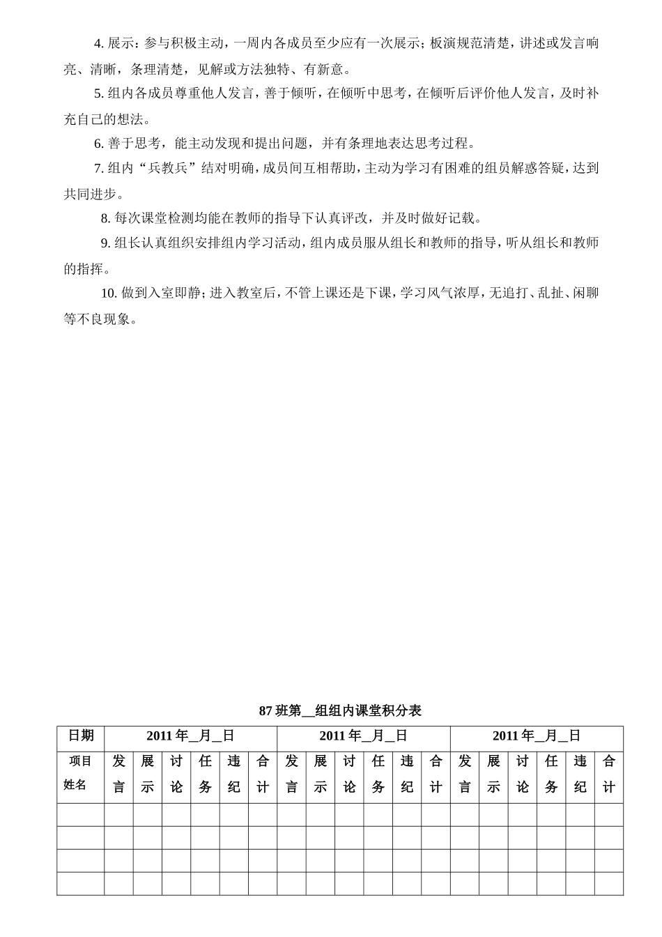 参阅：小组合作学习管理办法及奖惩及表格_第3页