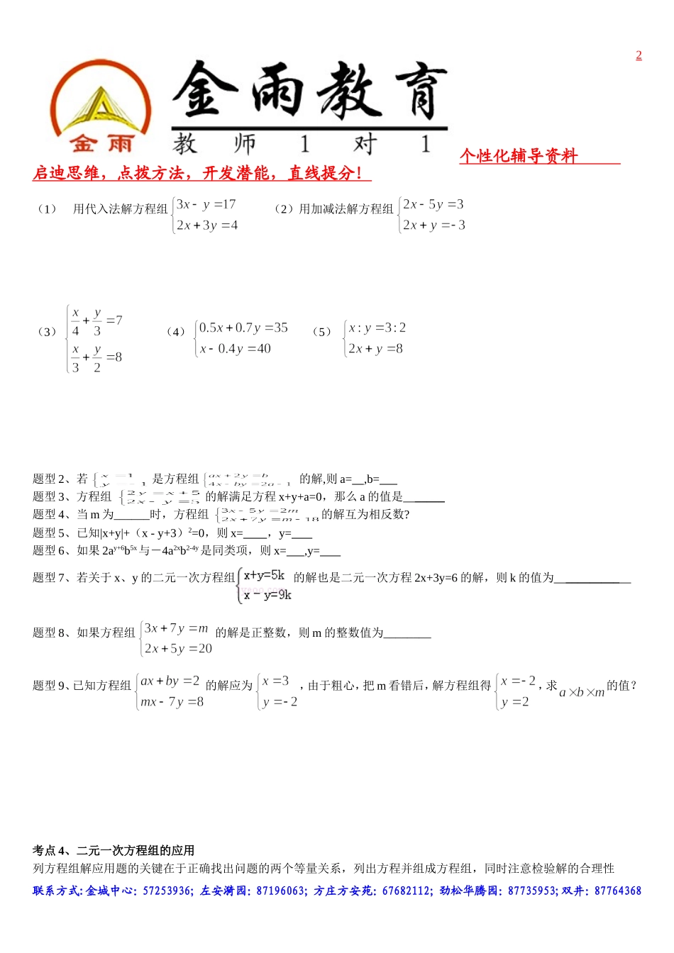 二元一次方程（组）_第2页