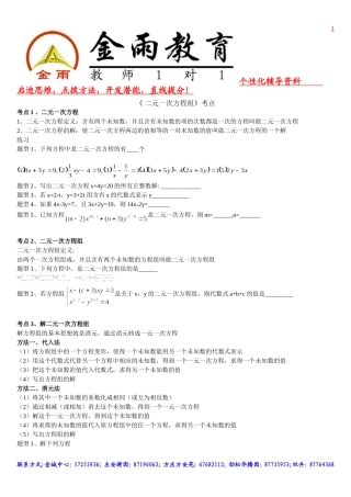 二元一次方程（组）