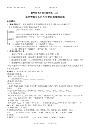 化学培优补差专题训练（二）