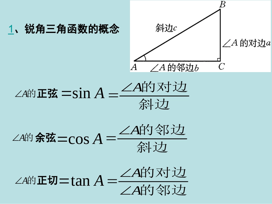 锐角三角函数小结与复习_第3页