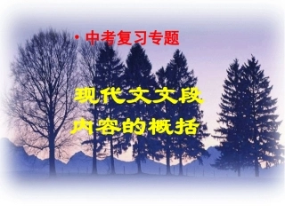 现代文文段内容的概括