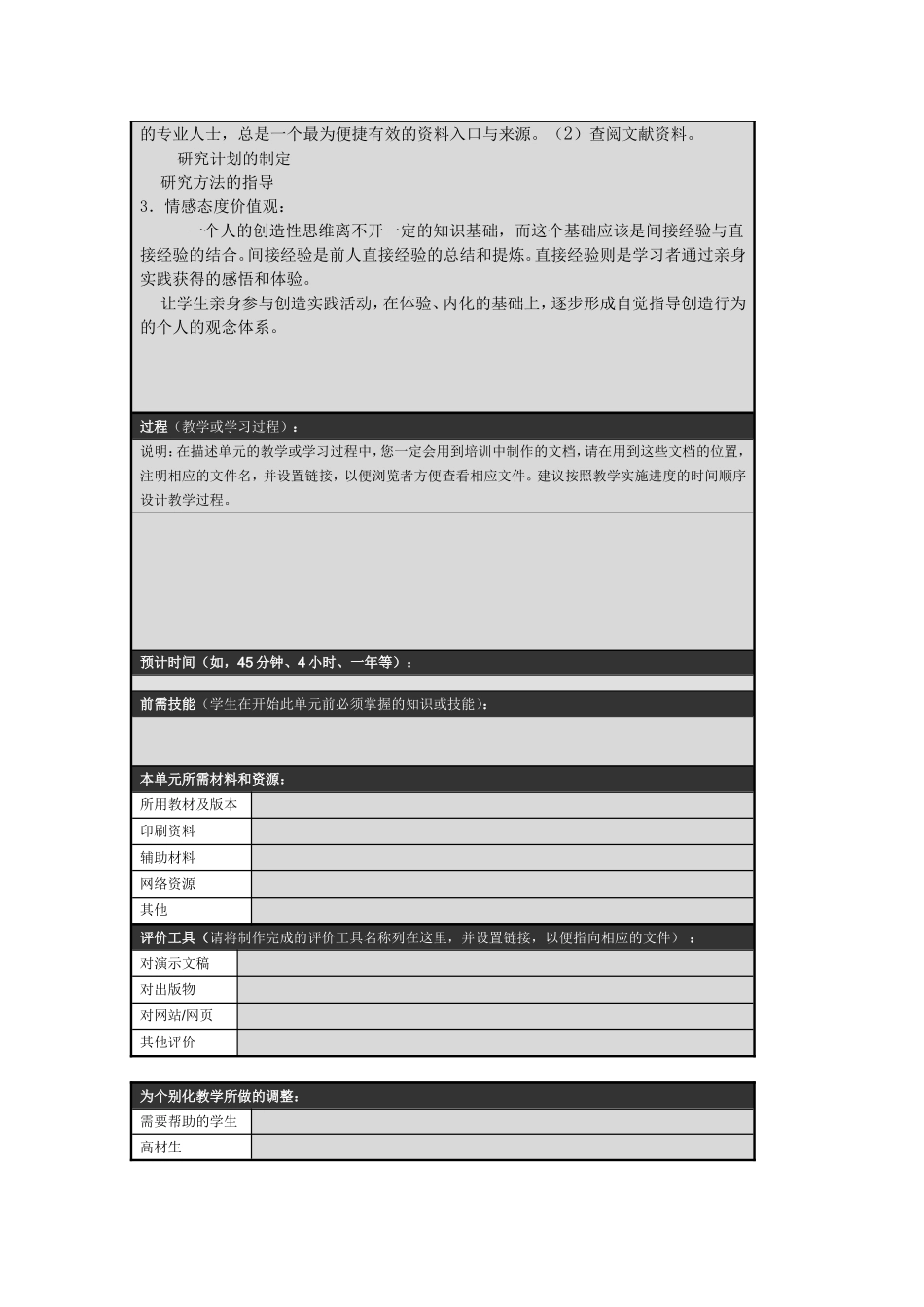 山寨文化的单元计划模板_第3页