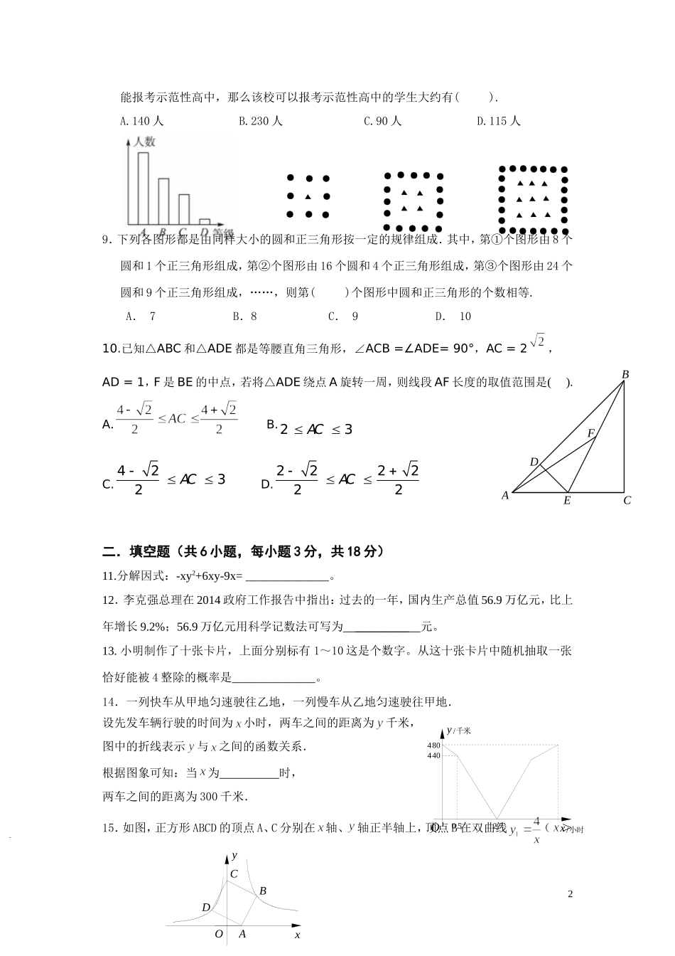 湖北省武汉市中考模拟2_第2页