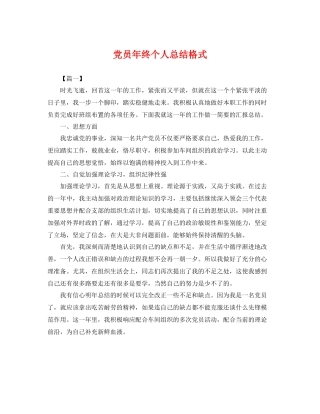 党员年终个人总结格式 