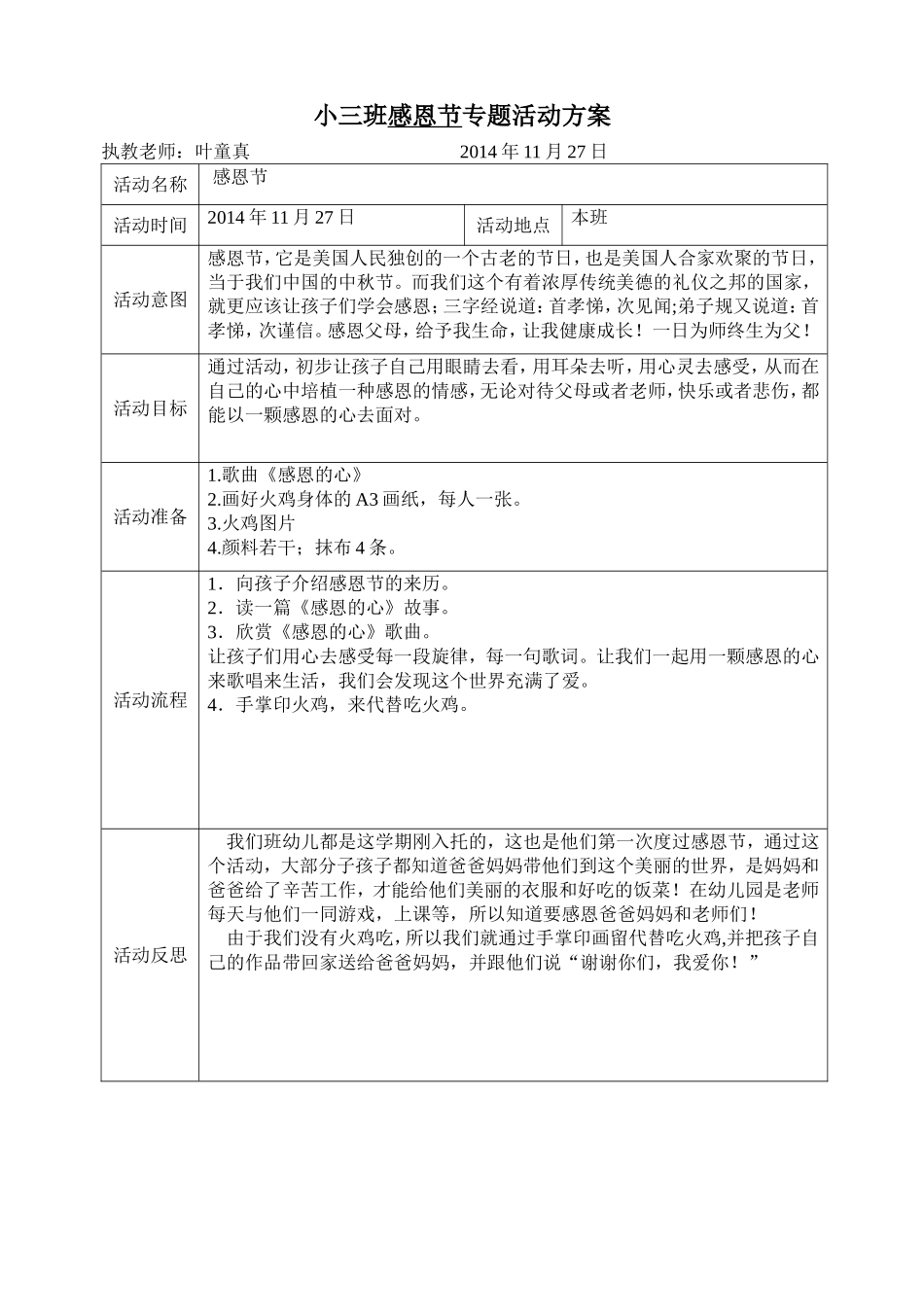 小三感恩节专题活动方案_第1页