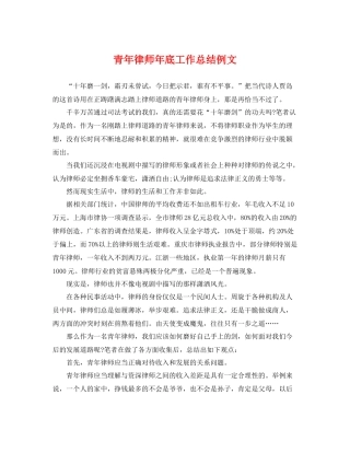 青年律师年底工作总结例文 