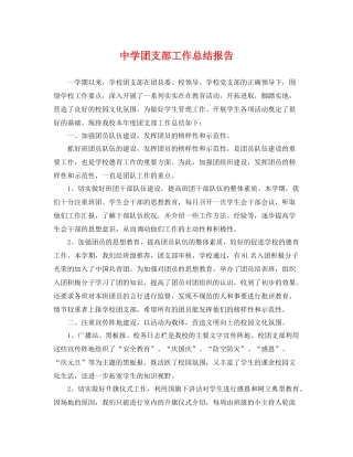 团支部工作总结报告 